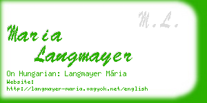 maria langmayer business card